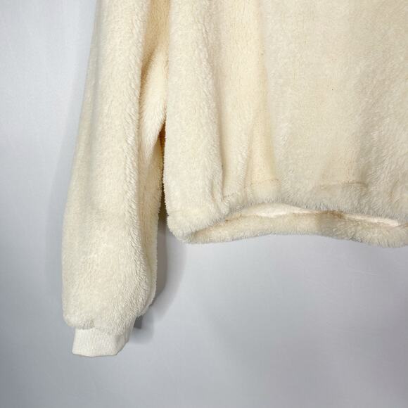 Apparis S/M Cream Teddy Sherling Sherpa Sweatshirt Crew Boxy Fit Lounge Cozy - Picture 5 of 8